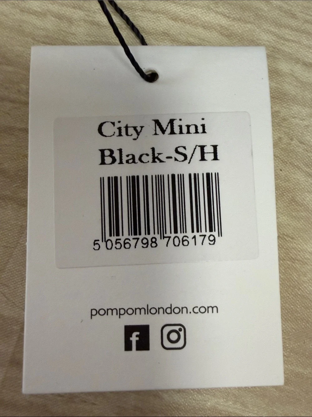 POM POM LONDON CITY MINI CROSSBODY BAG BLACK